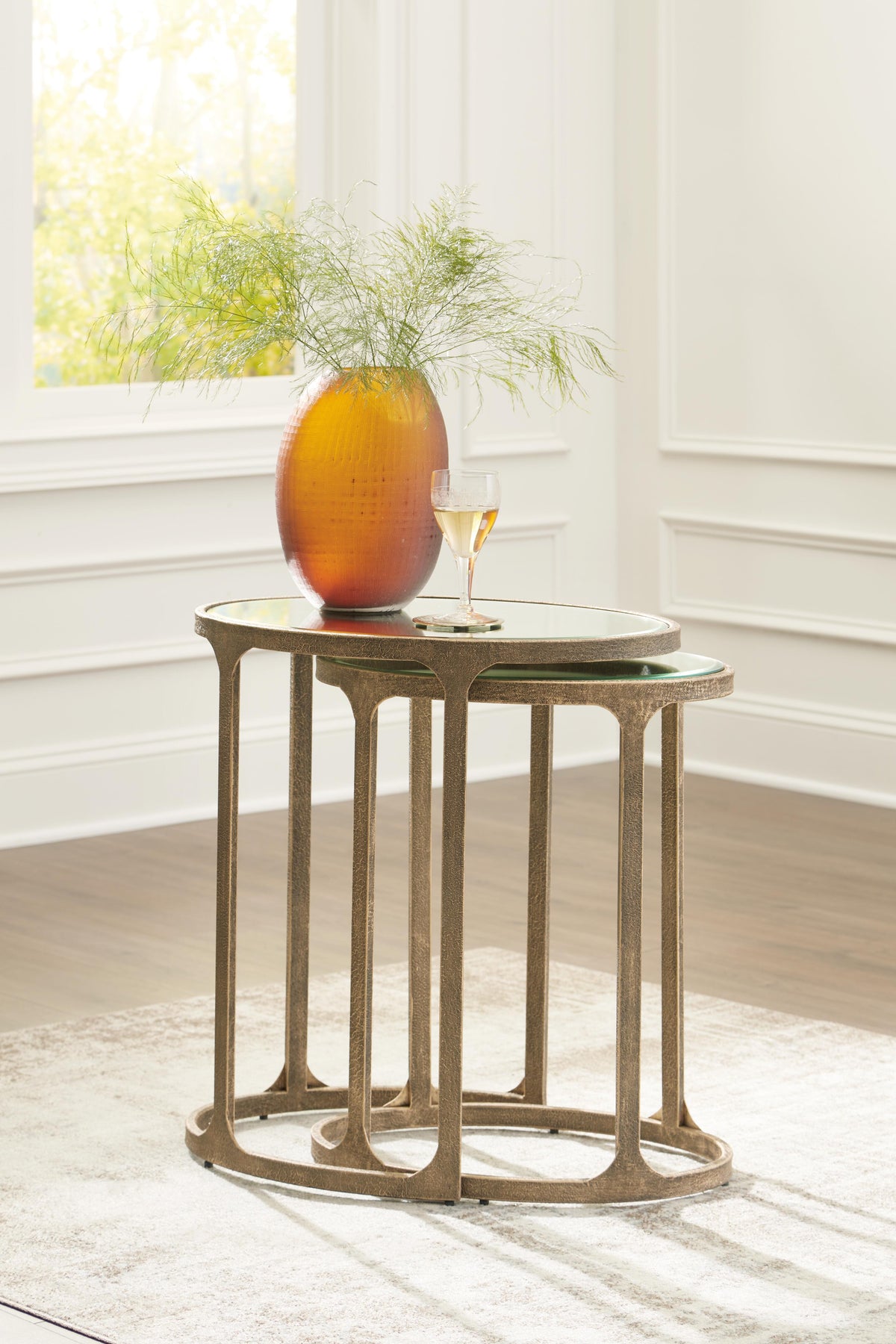 Irmaleigh Accent Table (Set of 2) in Antique Gold Finish, alternate view 8