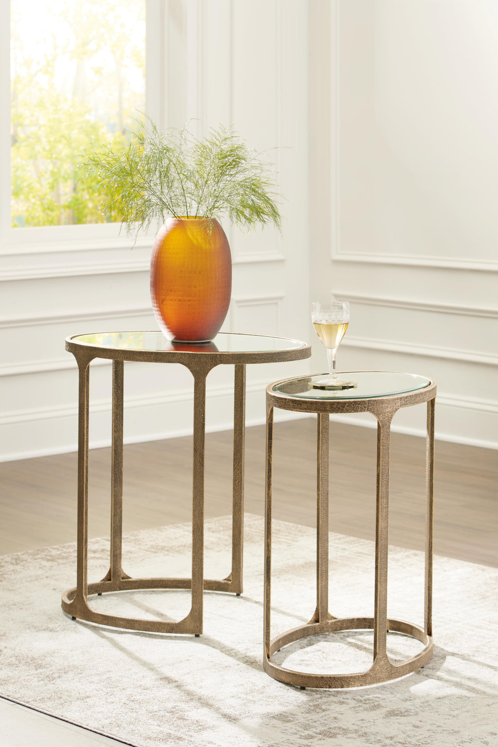 Irmaleigh Accent Table (Set of 2) in Antique Gold Finish, alternate view 3