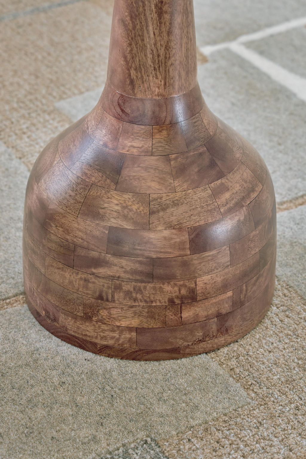 Joville Accent Table in Medium Brown, detail view