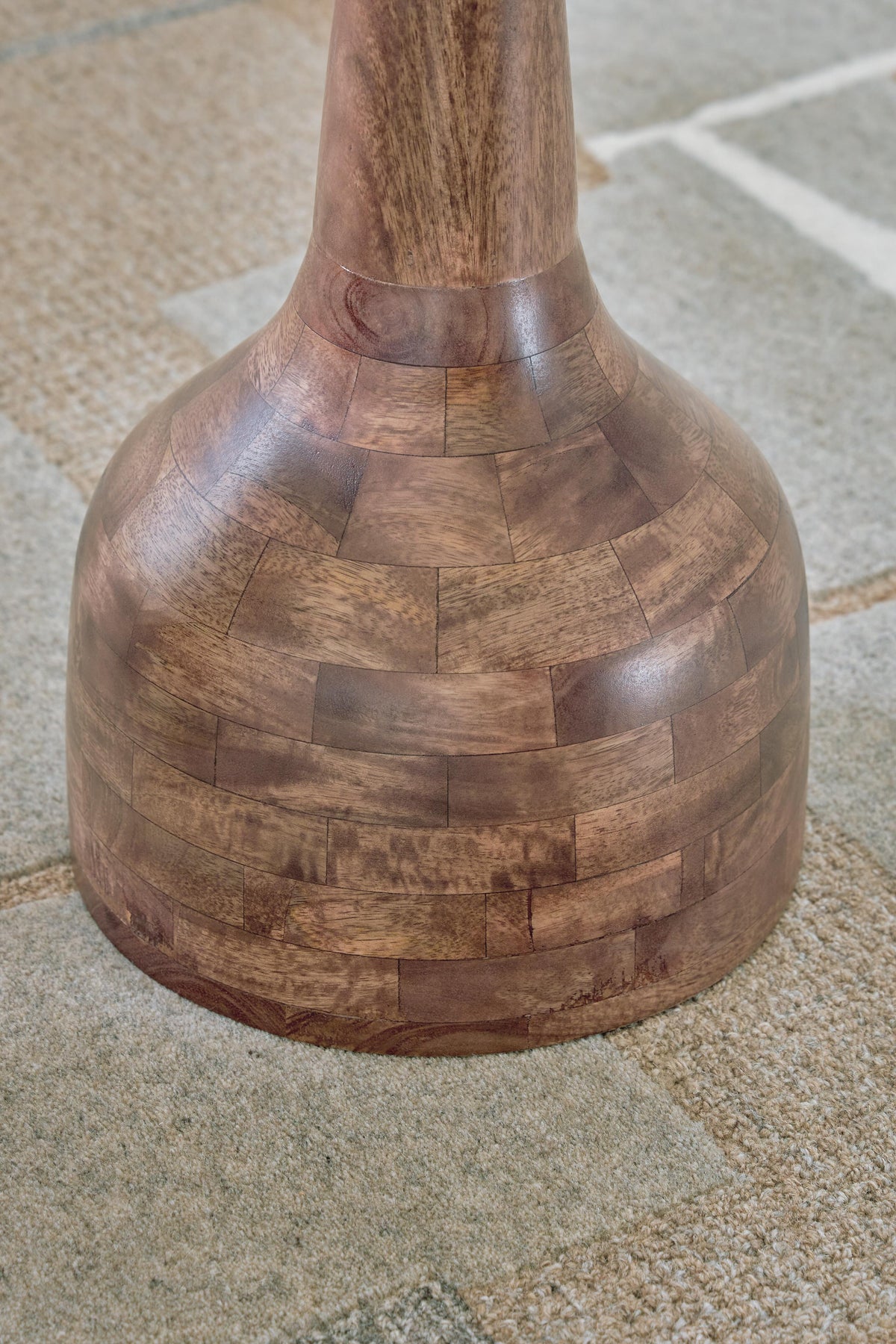 Joville Accent Table in Medium Brown, detail view
