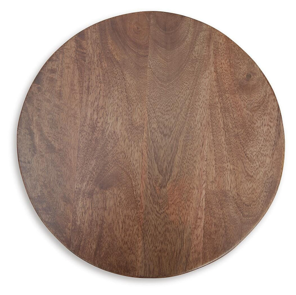 Joville Accent Table in Medium Brown, top view