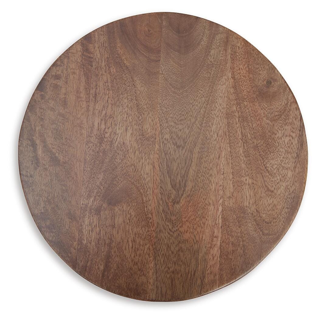 Joville Accent Table in Medium Brown, top view