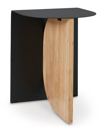 Ladgate Accent Table in Black/Natural, angle view