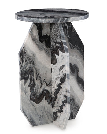 Wrenlane Accent Table in Black/White/Taupe, angle view
