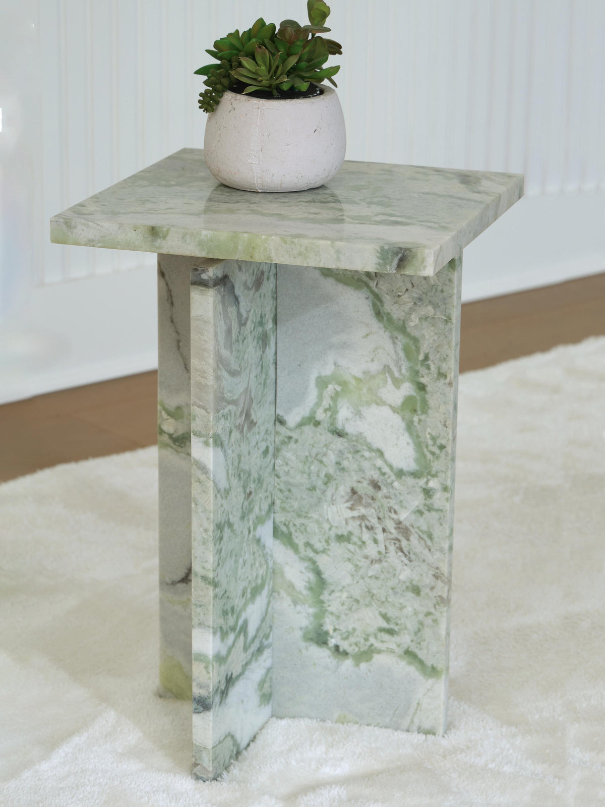 Deaconwell Accent Table in White/Green, lifestyle view