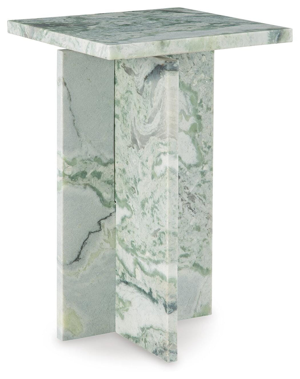 Deaconwell Accent Table in White/Green, angle view