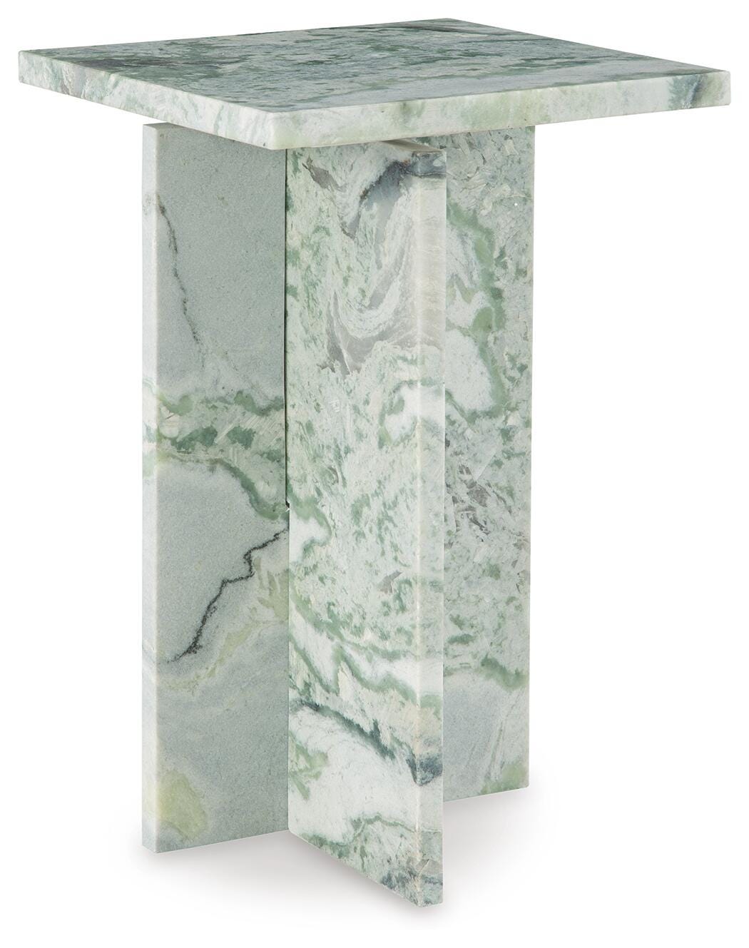 Deaconwell Accent Table in White/Green, angle view
