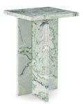 Deaconwell Accent Table in White/Green, angle view