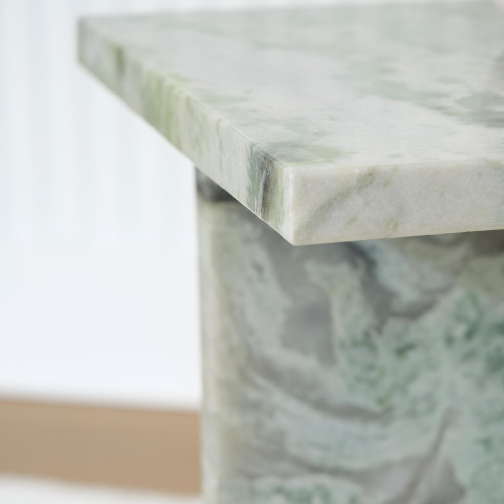 Deaconwell Accent Table in White/Green, detail view
