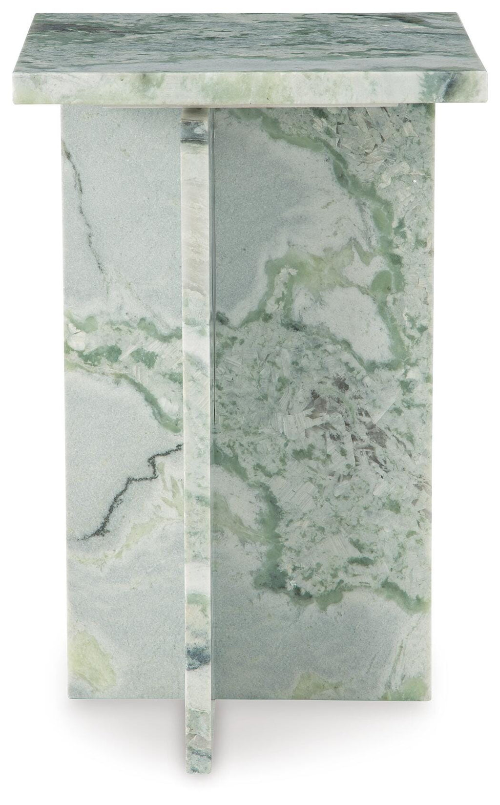 Deaconwell Accent Table in White/Green, front view