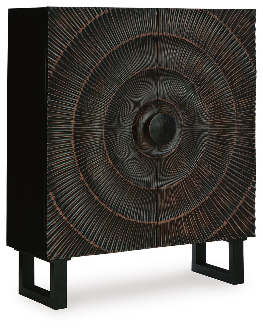 Fosterman Accent Cabinet in Distressed Black, closed view