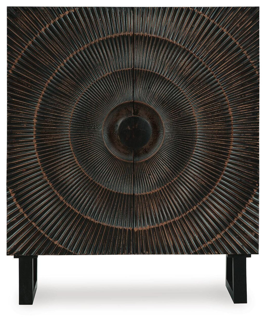 Fosterman Accent Cabinet in Distressed Black, front view
