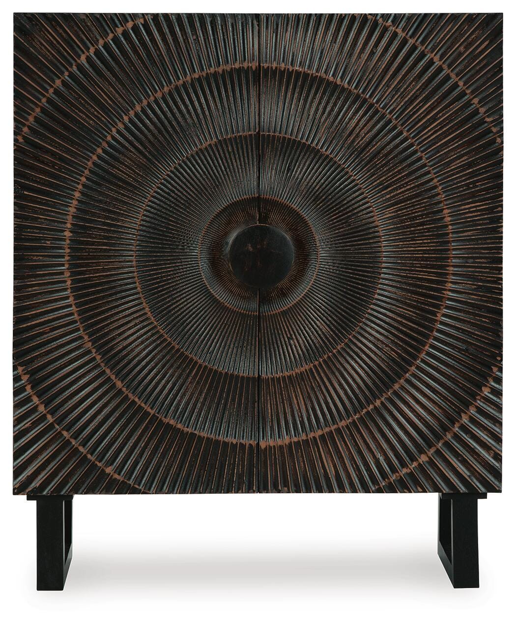 Fosterman Accent Cabinet in Distressed Black, front view