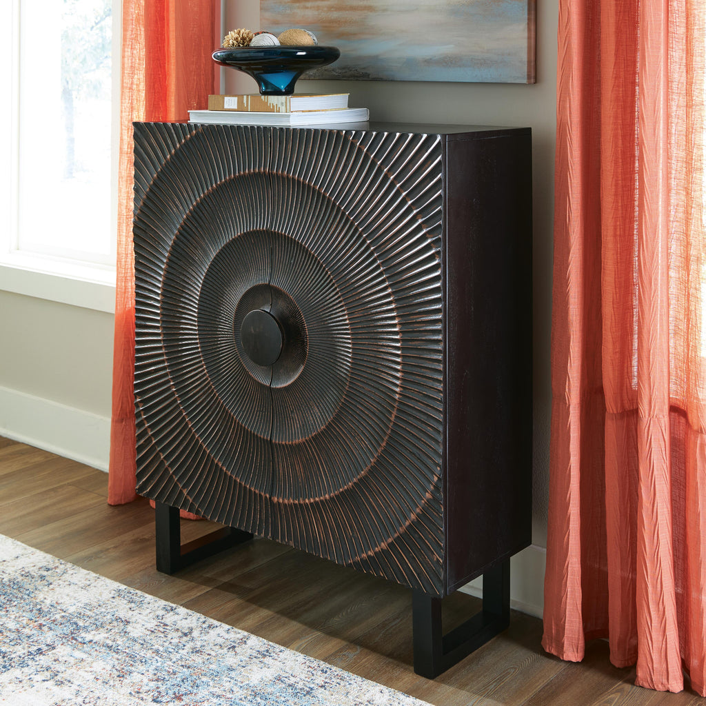 Fosterman Accent Cabinet in Distressed Black, alternate view 3