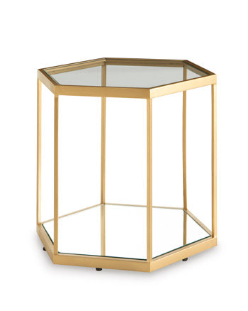 Veerwick Accent Coffee Table in Gold Finish, angle view