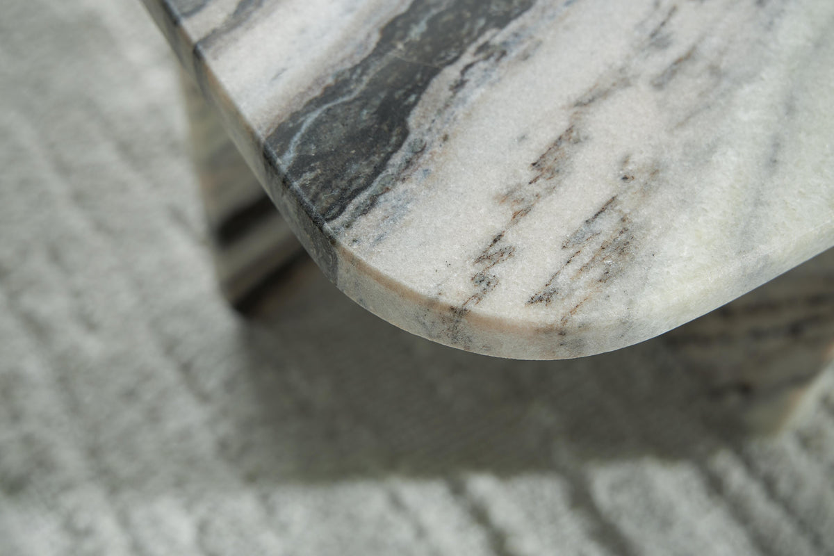 Baretton Accent Coffee Table in Black/White/Taupe, detail view