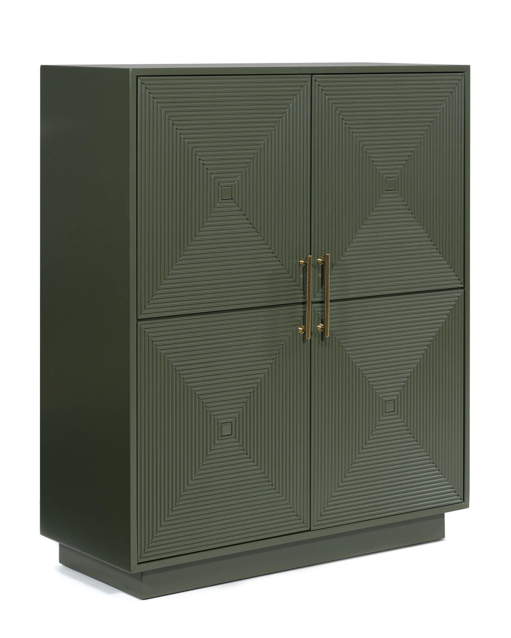 Geirwood Accent Cabinet in Dark Green, angle view