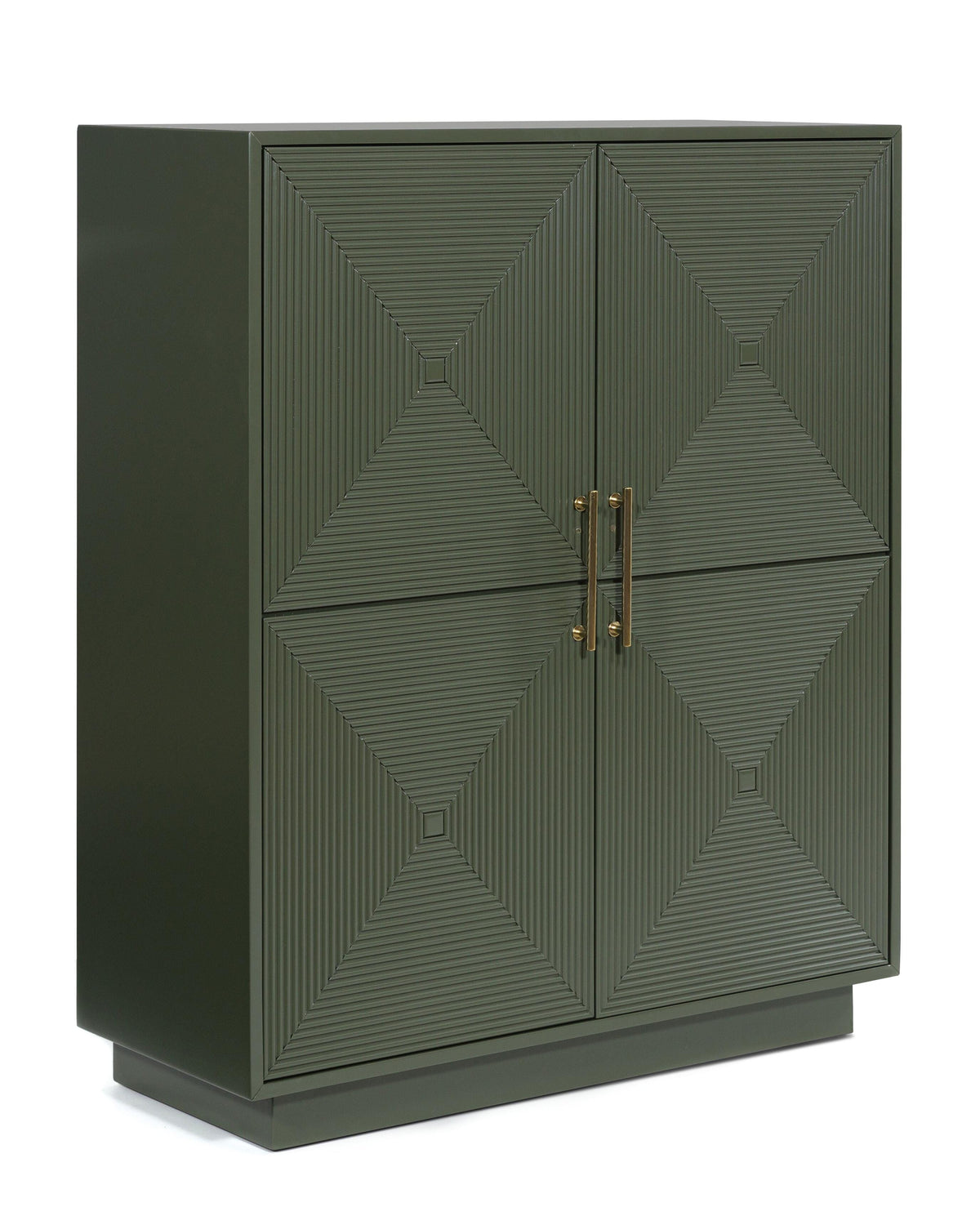 Geirwood Accent Cabinet in Dark Green, angle view
