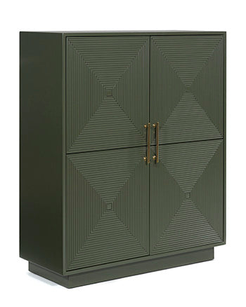 Geirwood Accent Cabinet in Dark Green, angle view