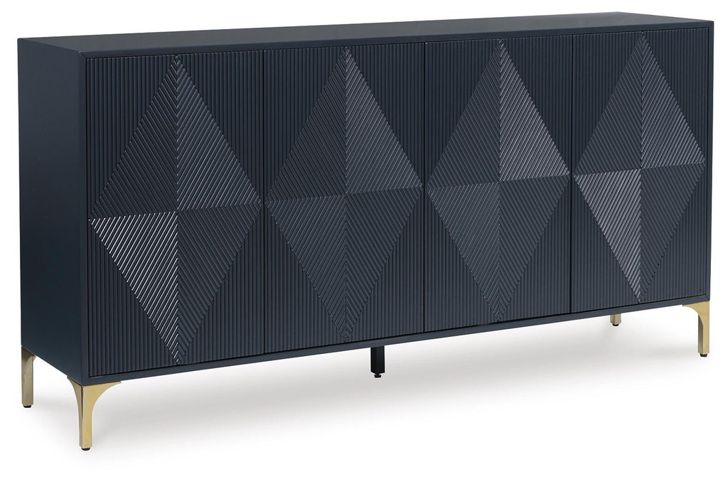 Loirwick Accent Cabinet in Dark Blue, closed view