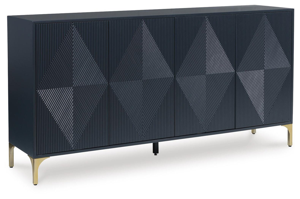 Loirwick Accent Cabinet in Dark Blue, closed view