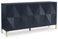 Loirwick Accent Cabinet in Dark Blue, closed view