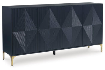 Loirwick Accent Cabinet in Dark Blue, closed view