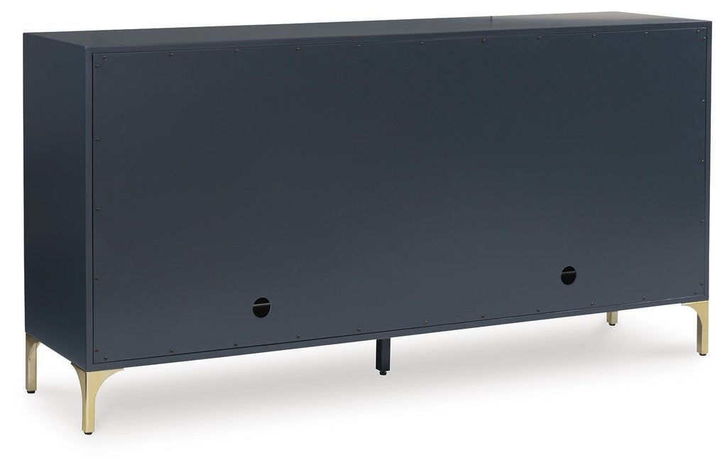 Loirwick Accent Cabinet in Dark Blue, back view