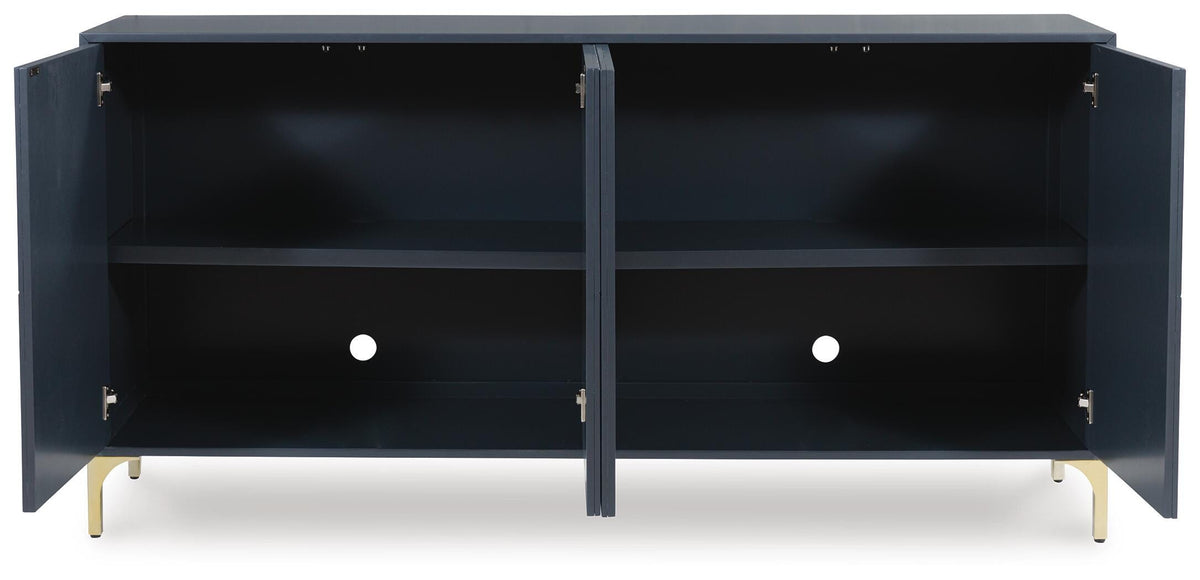 Loirwick Accent Cabinet in Dark Blue, front view