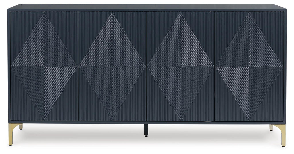 Loirwick Accent Cabinet in Dark Blue, front view