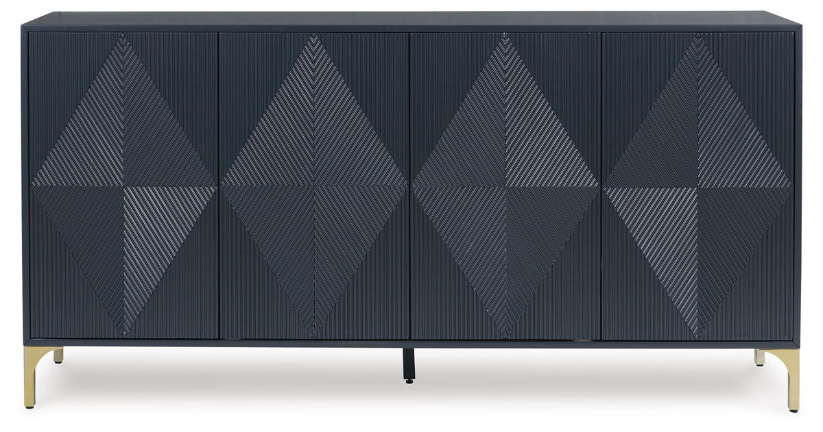 Loirwick Accent Cabinet in Dark Blue, front view