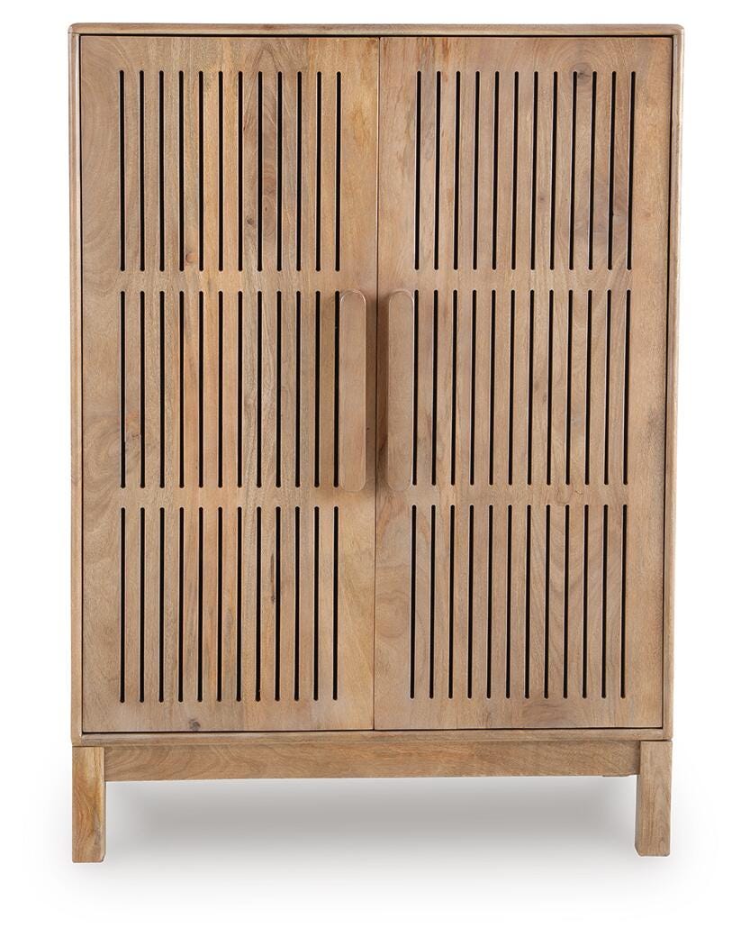 Pellamour Bar Cabinet in Natural Brown, front view