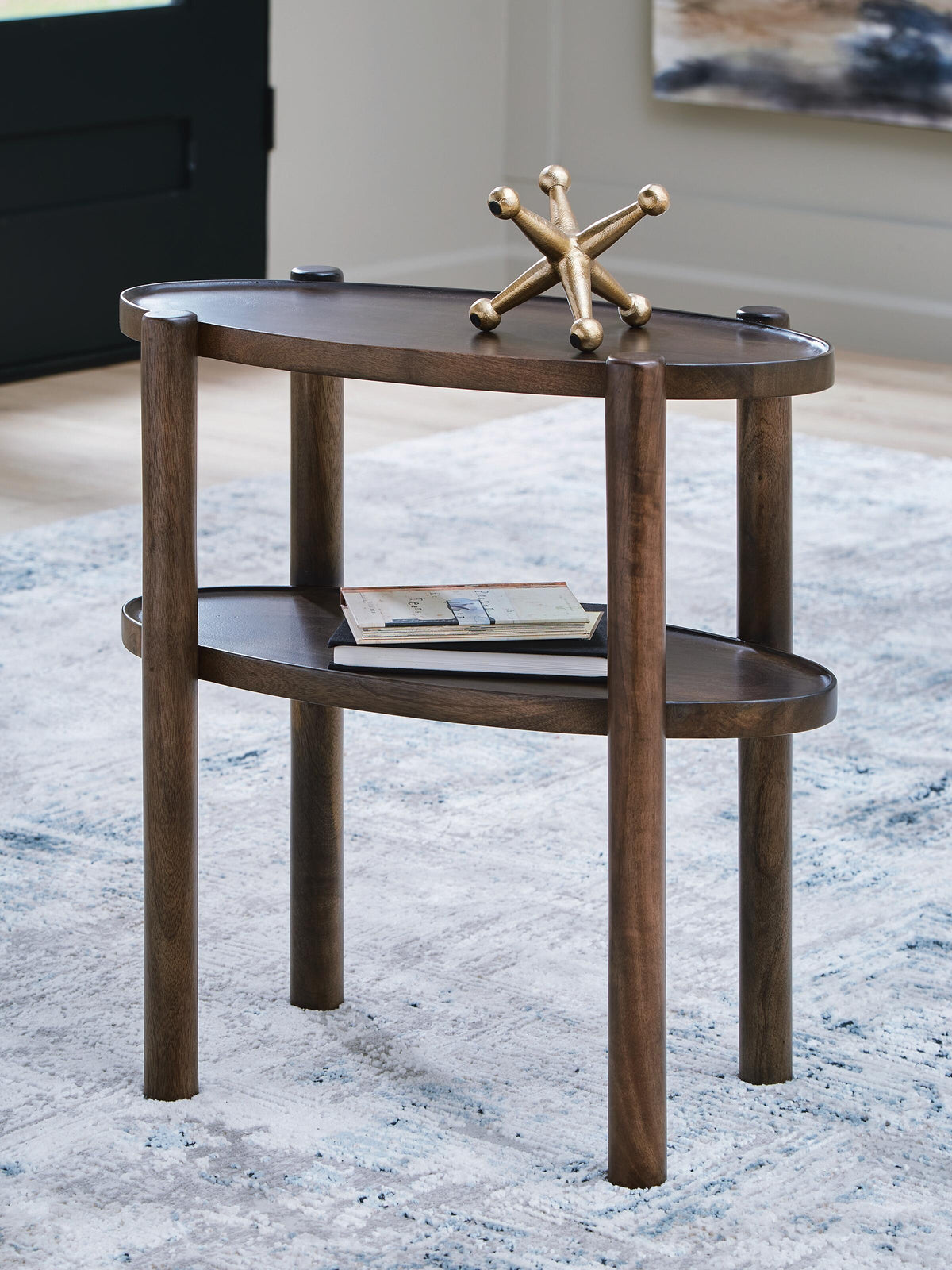 Wiattbury Accent Table in Gray Brown, lifestyle view
