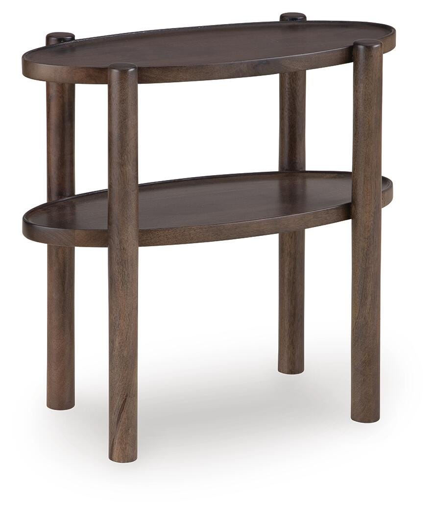 Wiattbury Accent Table in Gray Brown, angle view