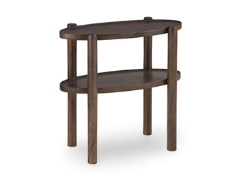 Wiattbury Accent Table in Gray Brown, angle view