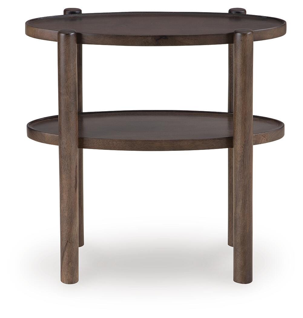 Wiattbury Accent Table in Gray Brown, front view
