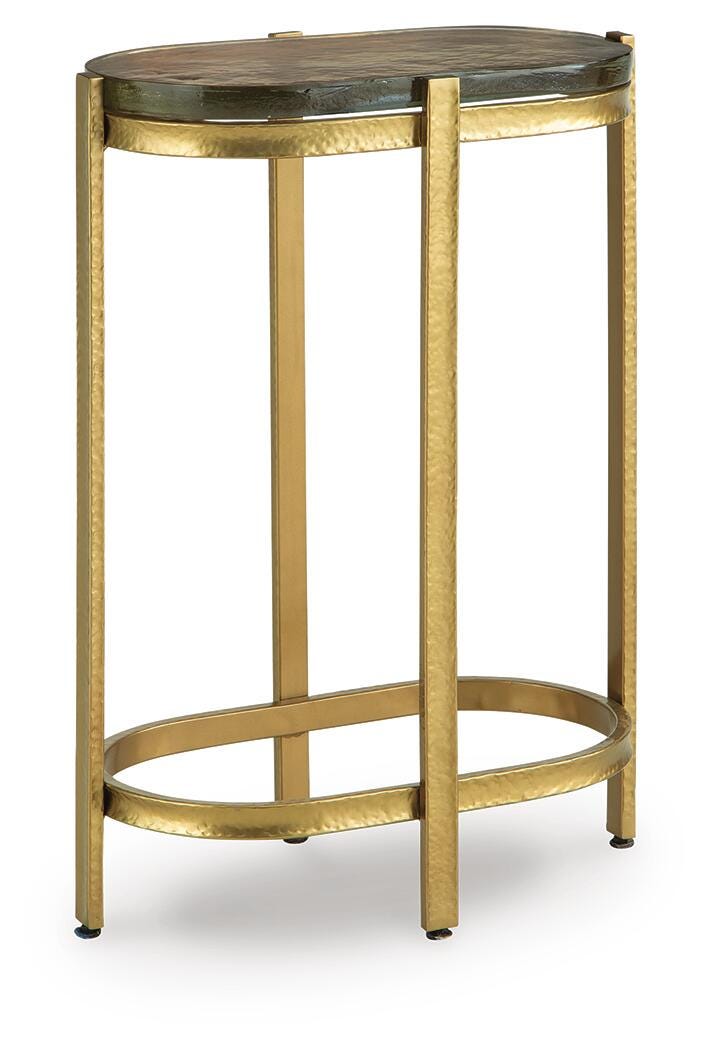 Porterville Accent Table in Gold Finish, angle view