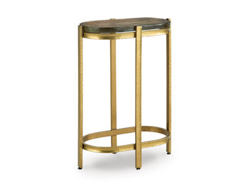Porterville Accent Table in Gold Finish, angle view