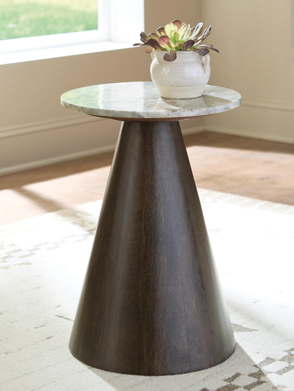 Waltnor Accent Table in Gray/White/Brown, lifestyle view