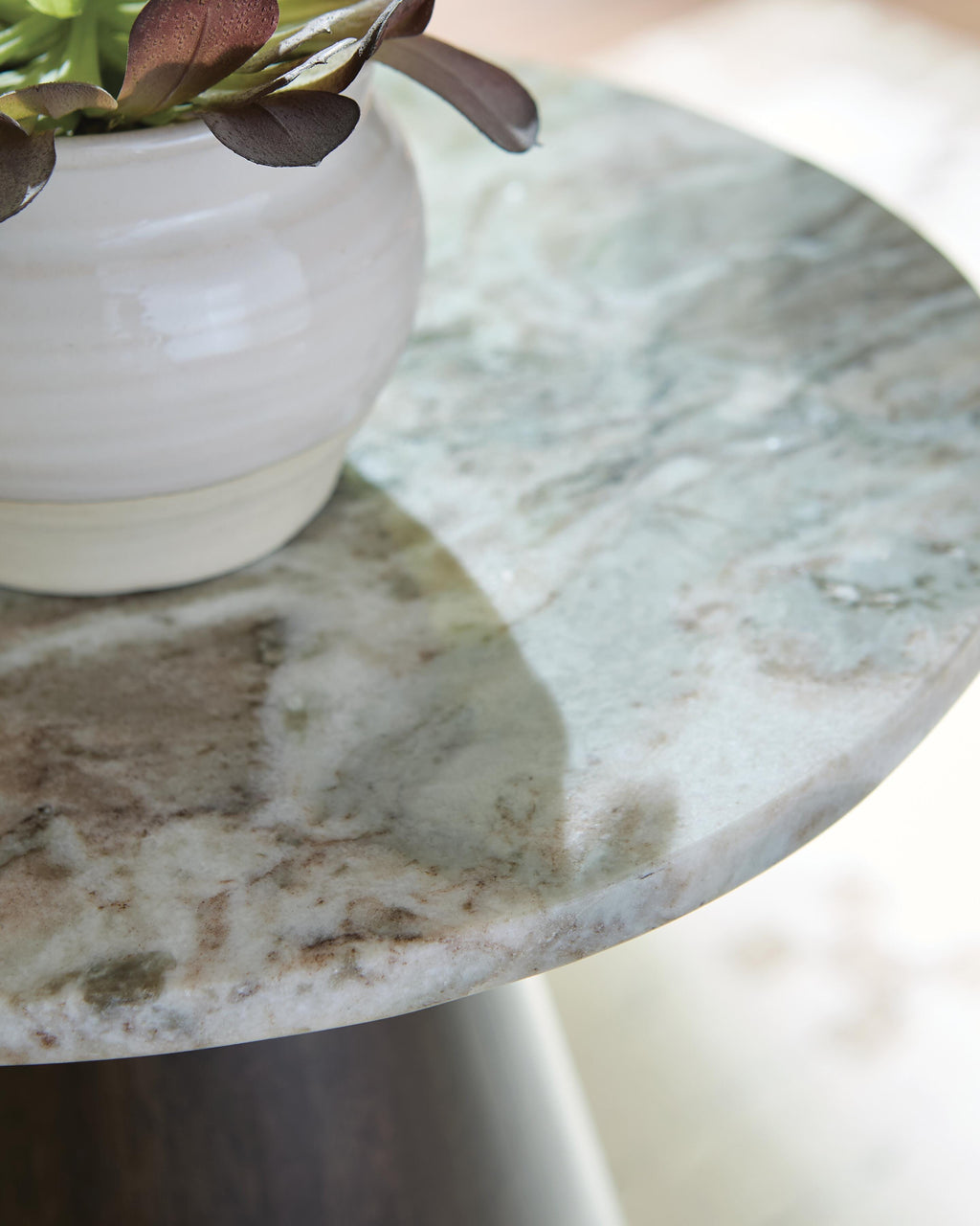 Waltnor Accent Table in Gray/White/Brown, detail view