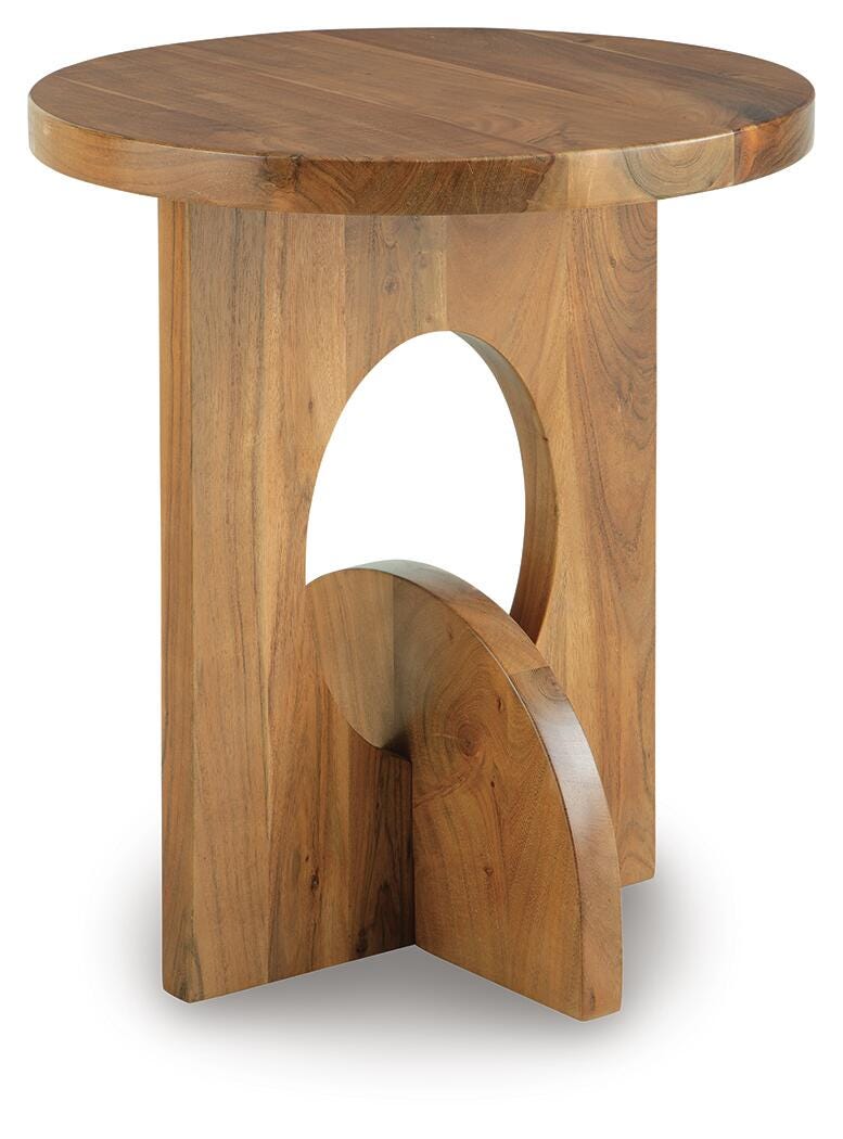 Hollbourne Accent Table in Brown, angle view