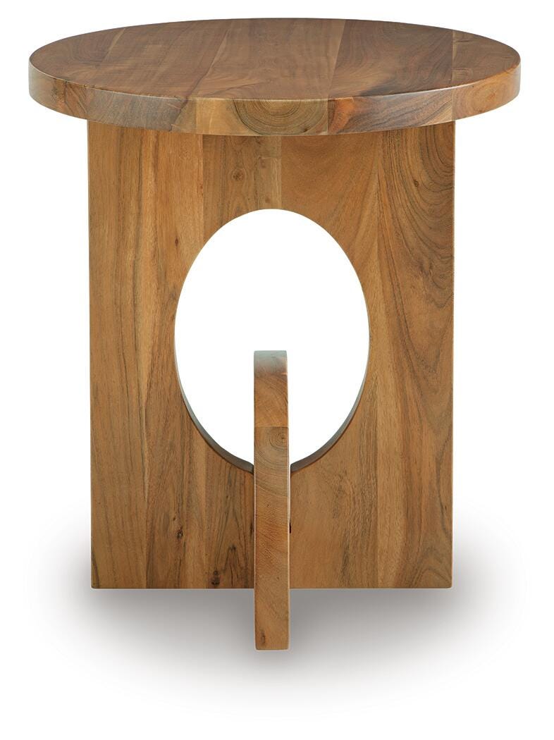 Hollbourne Accent Table in Brown, side view