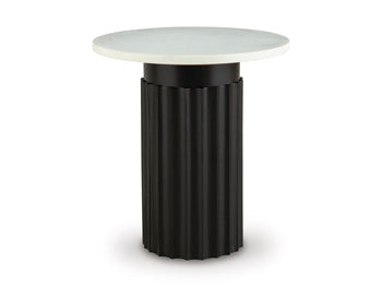 Wainstone Accent Table in Black/White