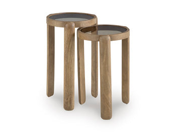 Jossor Accent Table (Set of 2) in Light Brown
