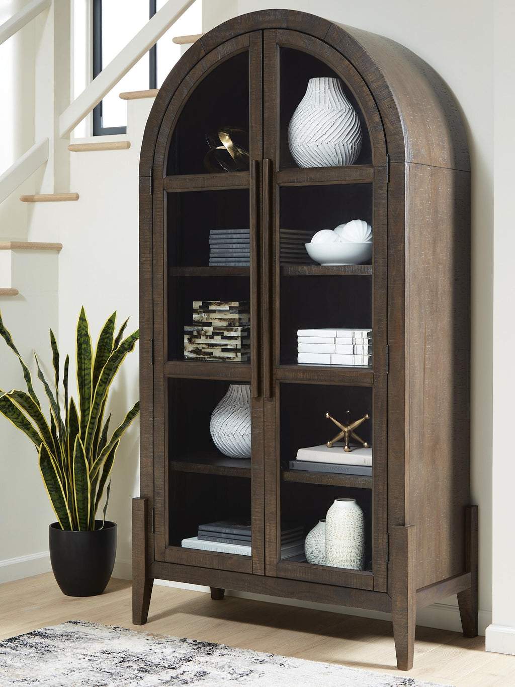 Benhall Accent Cabinet in Dark Brown, lifestyle view