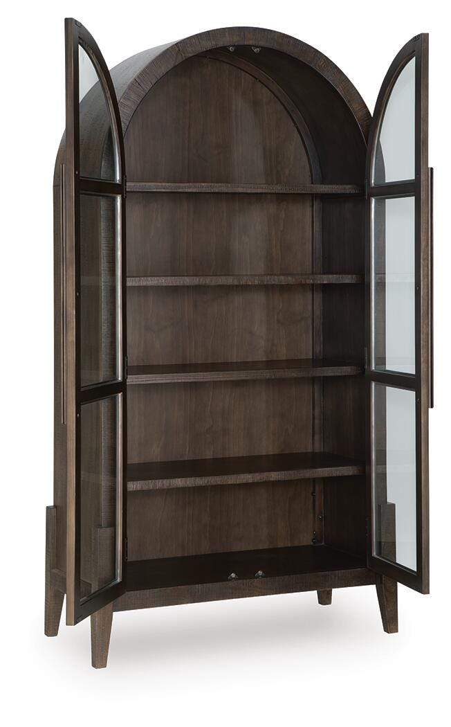 Benhall Accent Cabinet in Dark Brown, open view