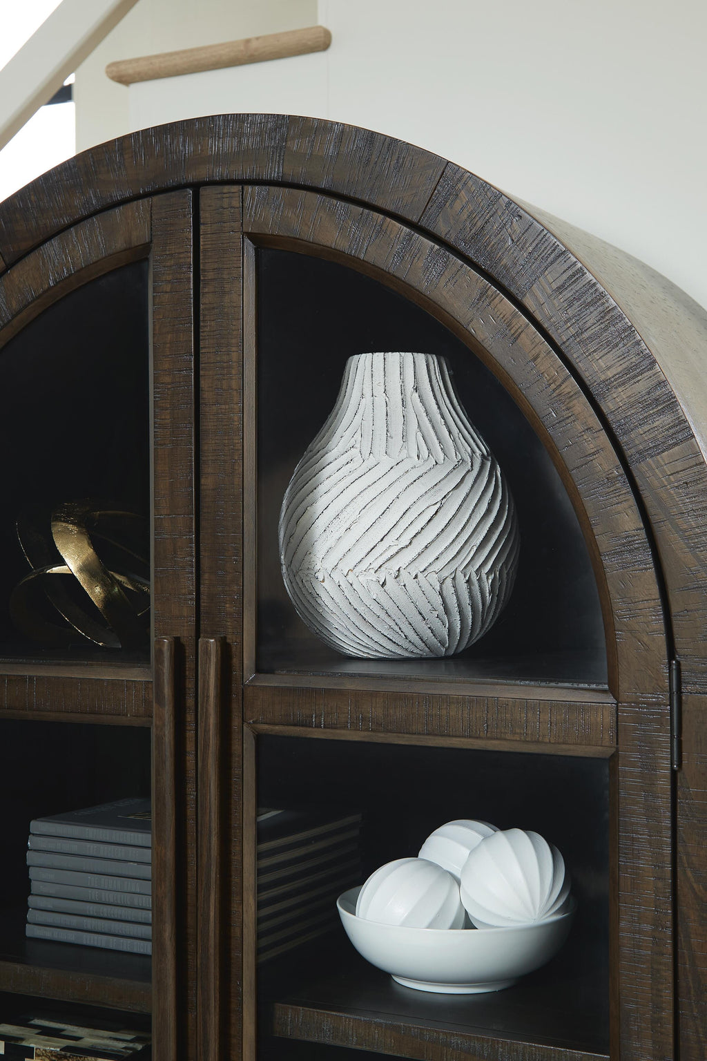 Benhall Accent Cabinet in Dark Brown, detail view