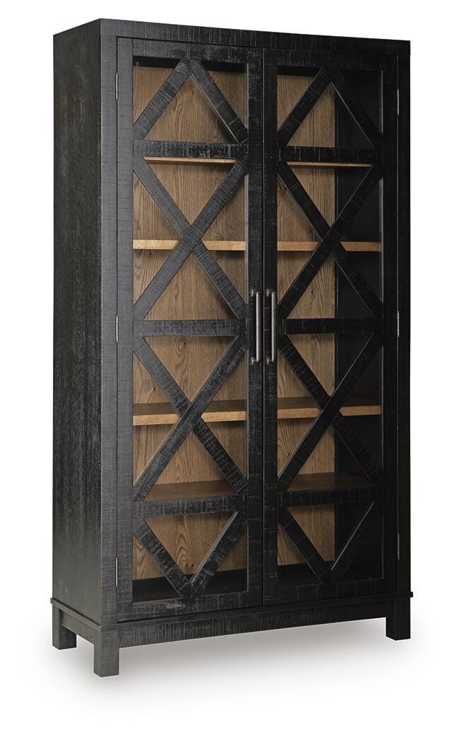 Christop Accent Cabinet in Black/Brown, closed view