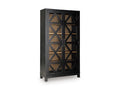 Christop Accent Cabinet in Black/Brown, closed view