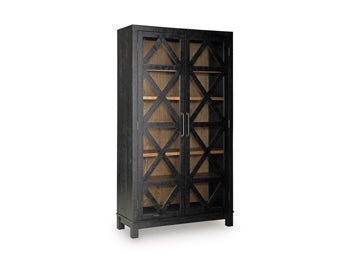 Christop Accent Cabinet in Black/Brown, closed view